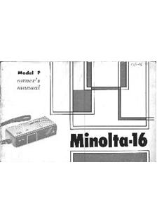 Minolta 16 P manual. Camera Instructions.